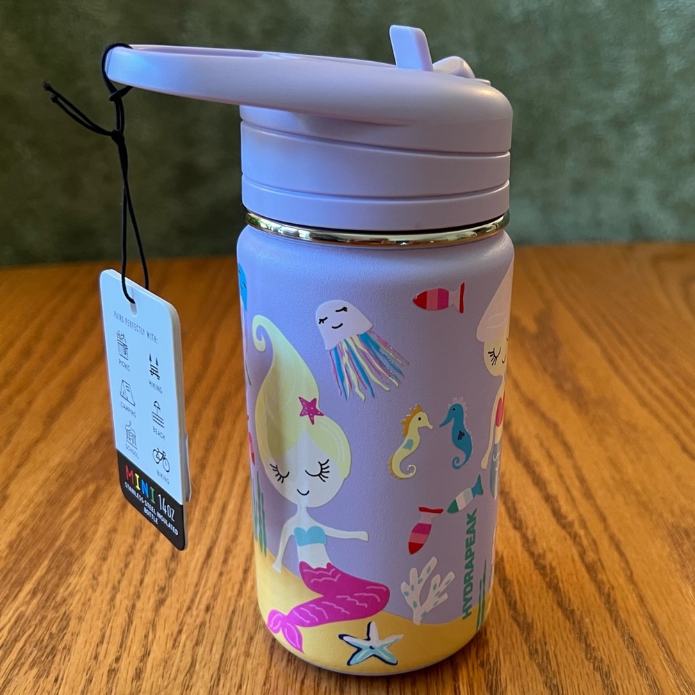 NWT 14 oz Hydrapeak Purple Mermaid Water Bottle